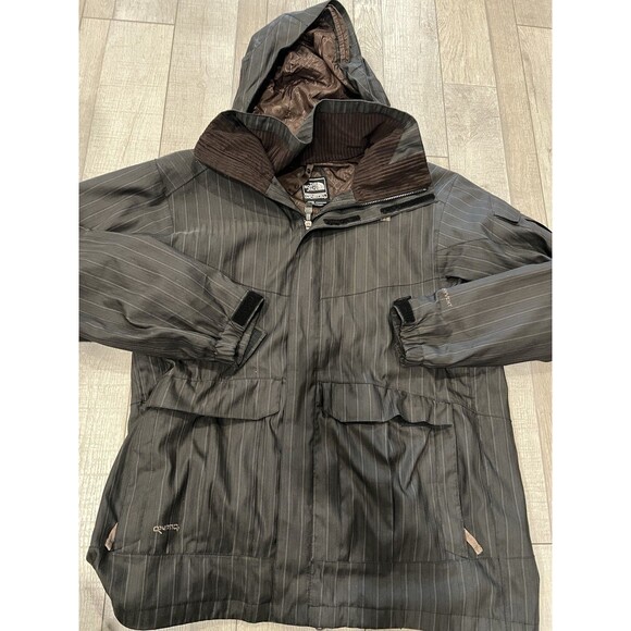 Rare North Face Cryptic Jacket Mens L Hooded Brown Hyvent Recco Ski Snowboard